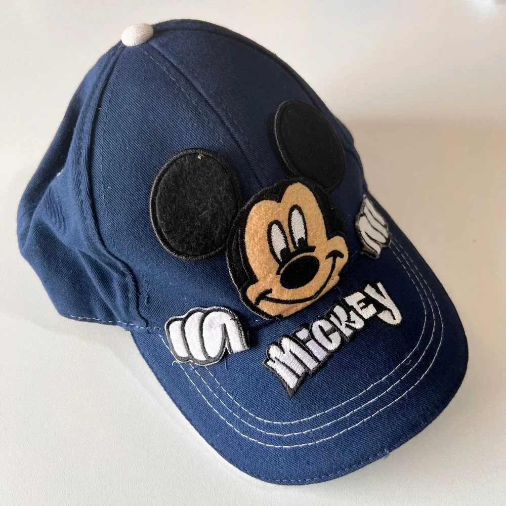 Disney Mickey Mouse Boys Baseball Hat Navy Blue 3D Applique Adjustable‎ Cap
